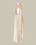Champagne Glossy Velvet One-Shoulder Dress