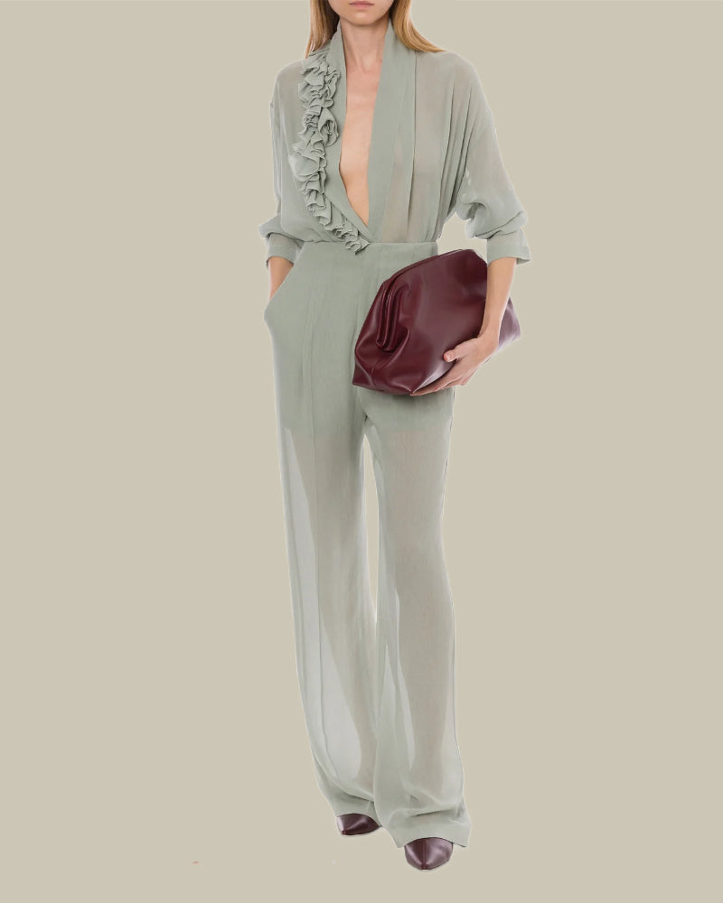 Floral Grey Shirt In Creponne Viscose