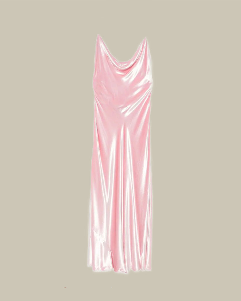 Pink Velvet Slip Dress