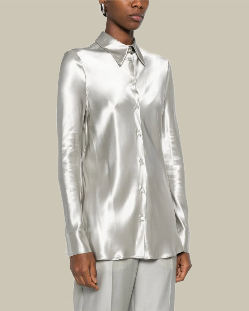 Ice Satin Buttoned Shirt