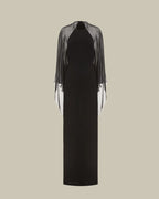 Black Sheer Stretch Cady Dress