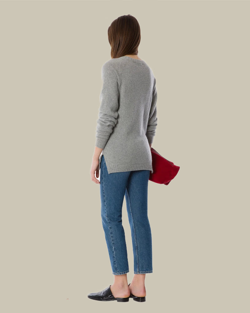Grey Logo Cashmere Sweater