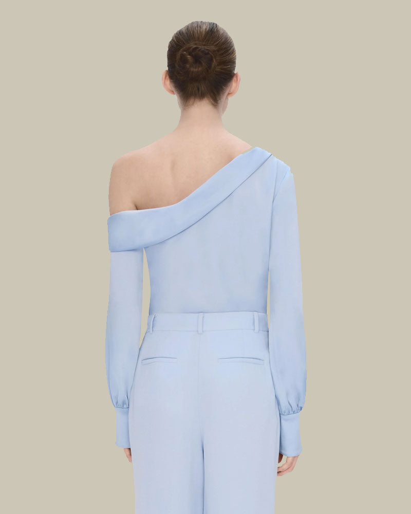 Alice One Shoulder Top Sky Blue