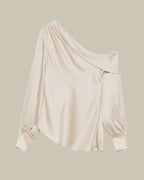 Alice One Shoulder Top Champagne
