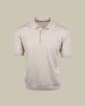 Beige Cotton & Silk Polo Shirt