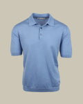 Light Blue Cotton & Silk Polo Shirt