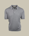 Light Grey Cotton & Silk Polo Shirt