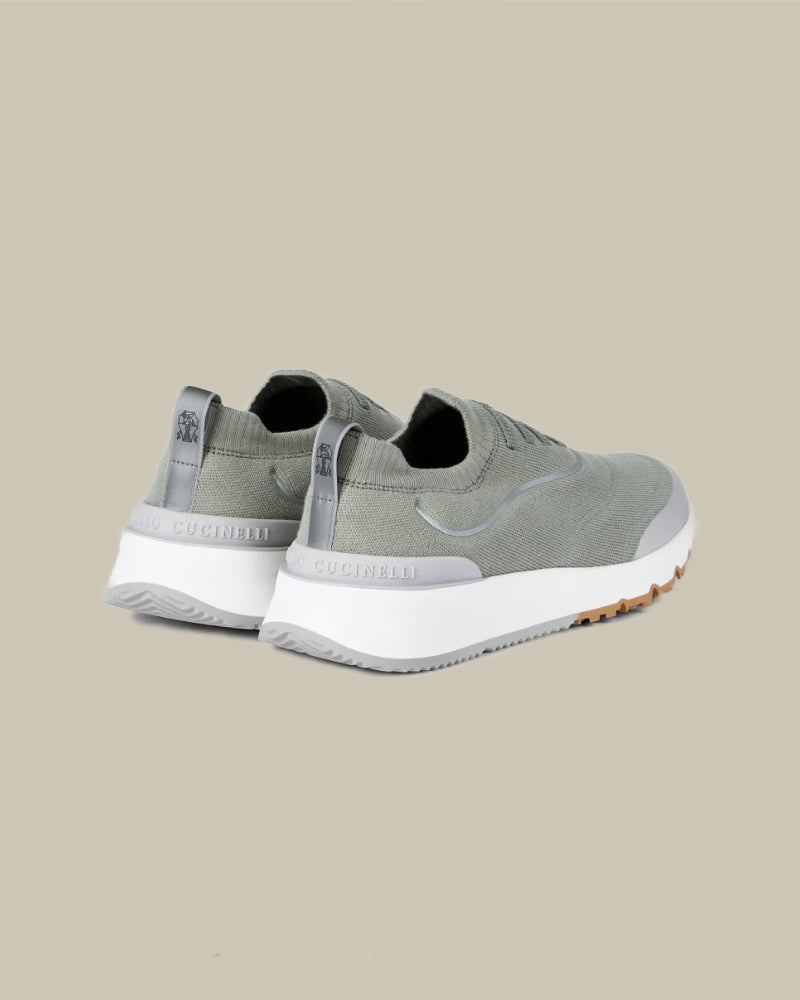 Sage Green Techno Cotton Knit Runner