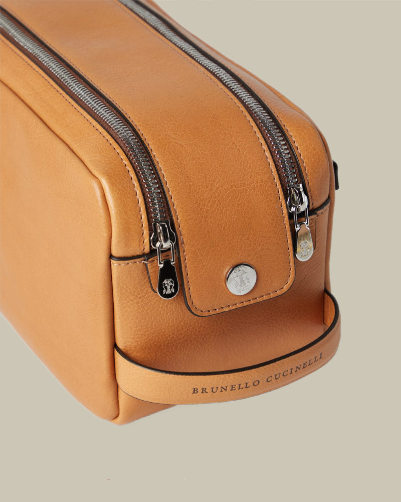 Tan Leather Travel Bag