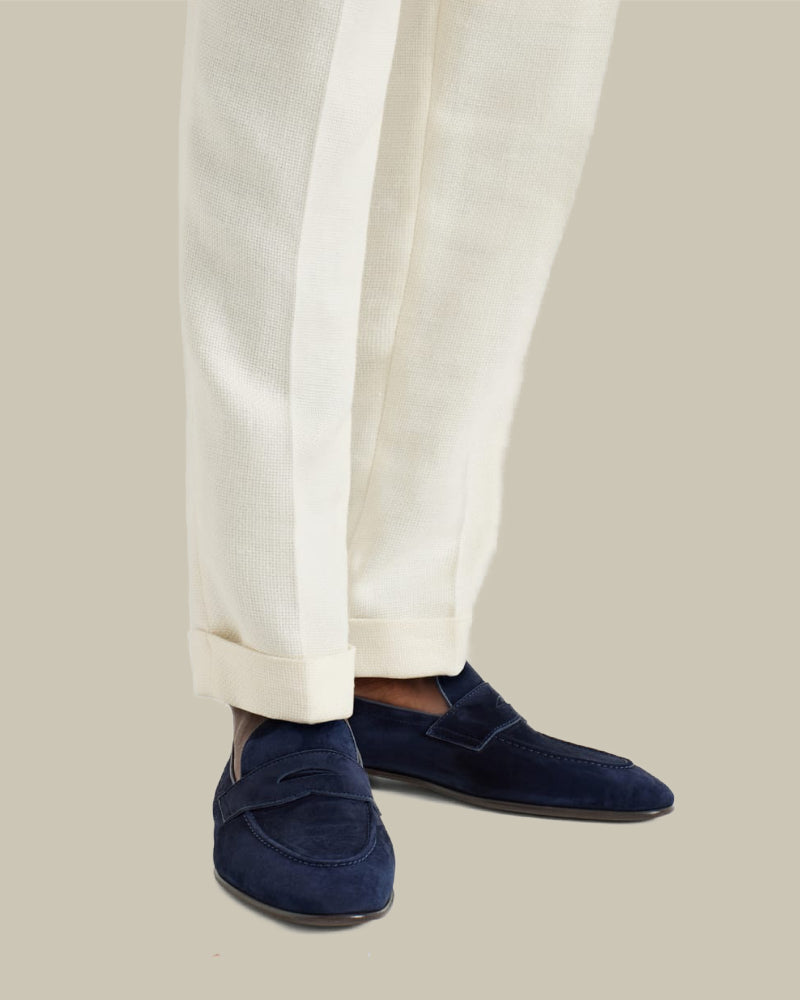Midnight Blue Soft Suede Penny Loafer