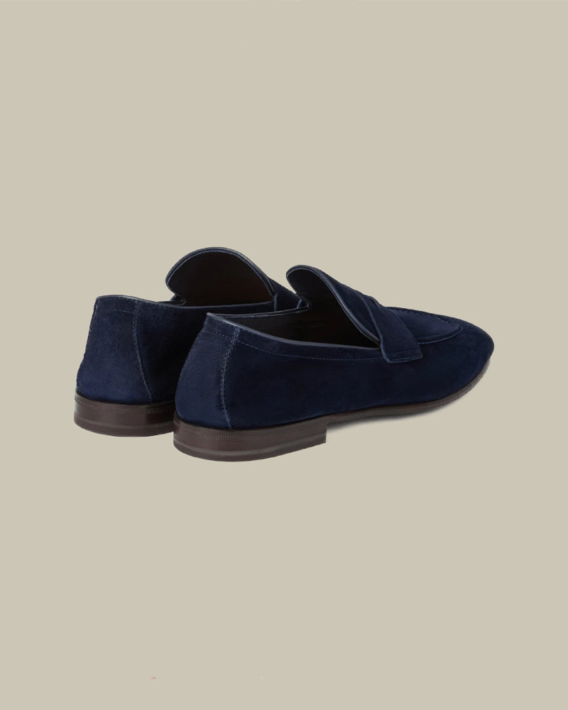 Midnight Blue Soft Suede Penny Loafer