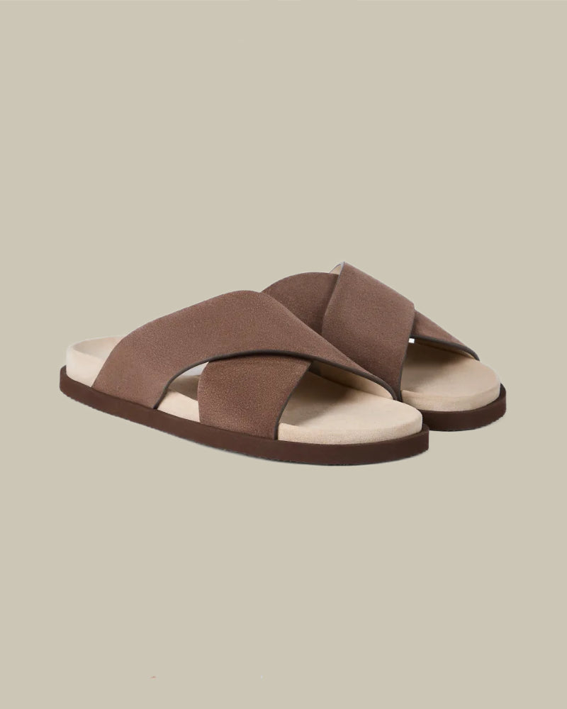 Suede Wrap Over Sandal