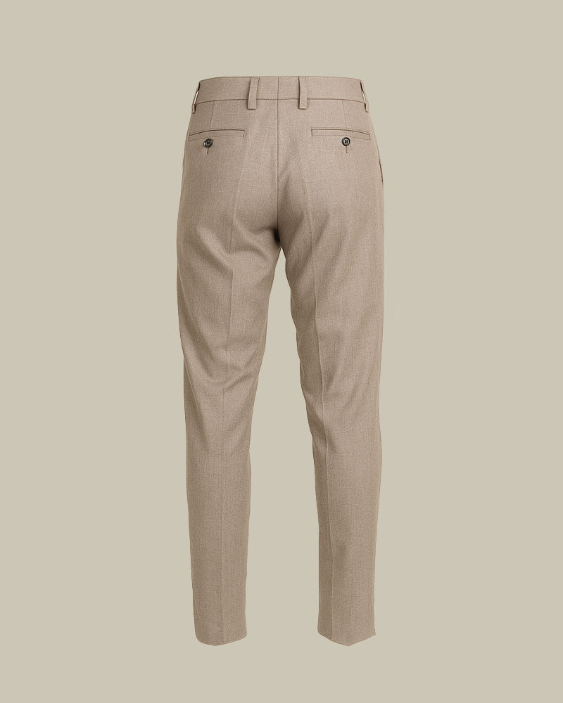 Beige Wool Flannel Trouser