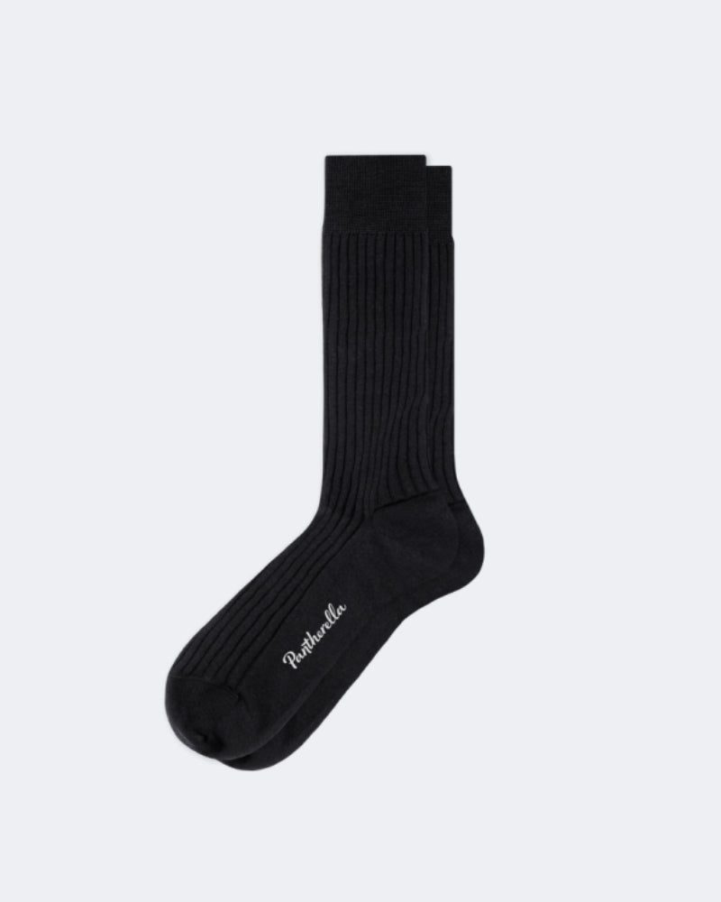 Knightsbridge Black Cashmere Ribbed Socks