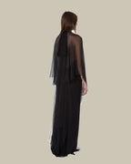 Black Sheer Stretch Cady Dress