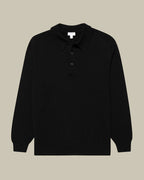 Black Pure Cashmere Knit Polo