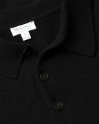 Black Pure Cashmere Knit Polo