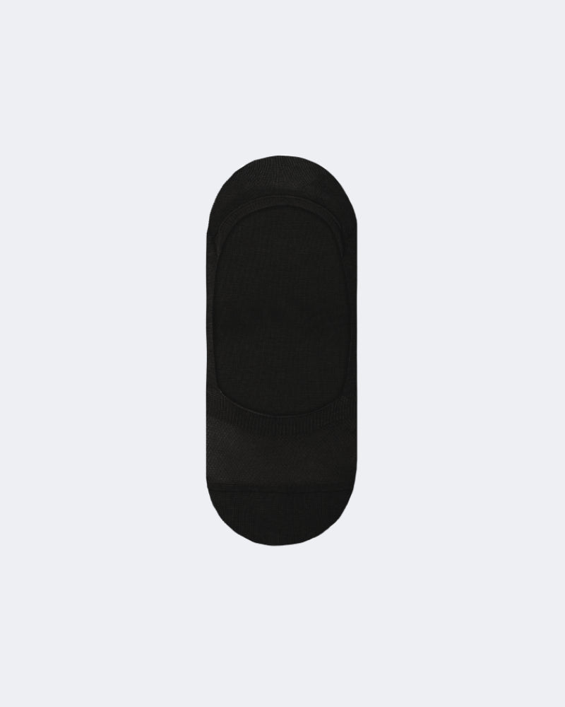 Monaco Black Long Staple Cotton No Show Socks