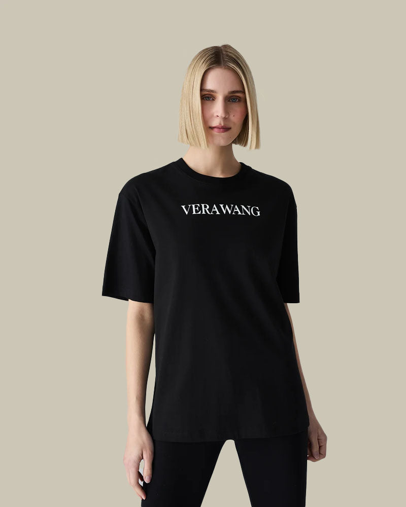 Black Vera Wang Logo Loose Tee