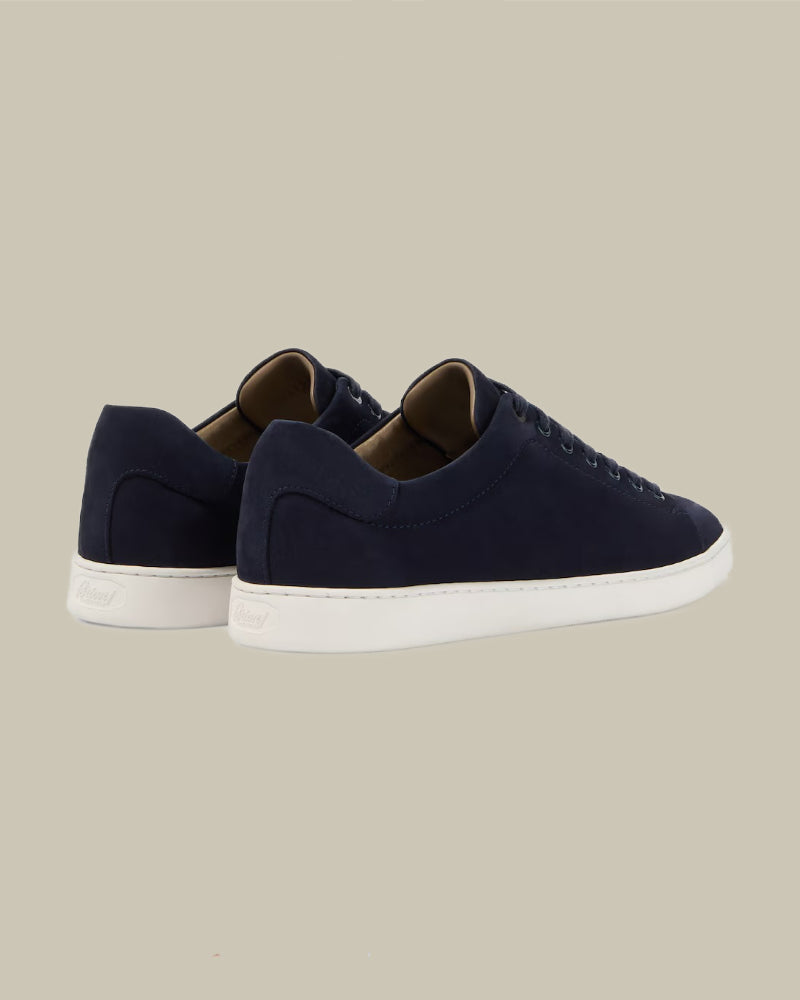 Navy Calf Skin Leather Cupsole Sneaker
