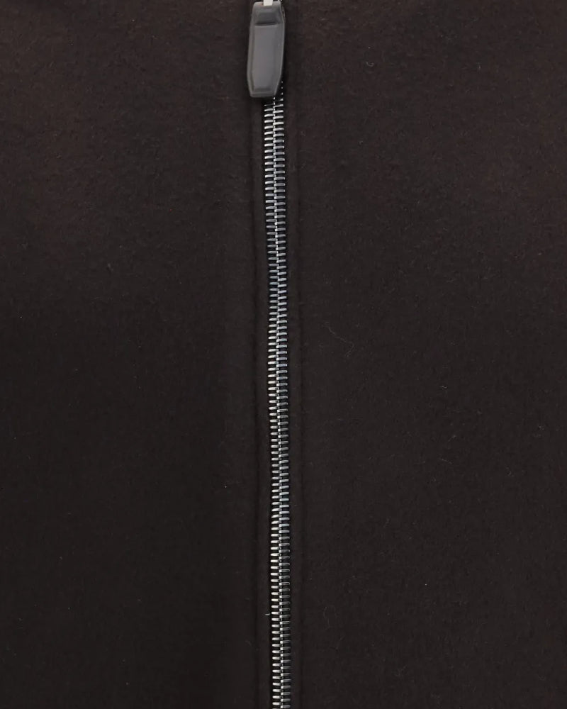 Brown Wool & Cashmere Zip Bomber