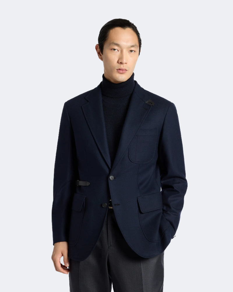 Midnight Blue Cashmere Travel Jacket