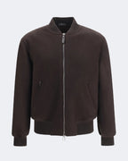 Brown Wool & Cashmere Zip Bomber