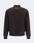 Brown Wool & Cashmere Zip Bomber