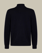 Navy Cashmere Cardigan With Suede Detailing