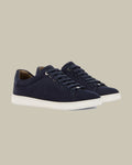Navy Calf Skin Leather Cupsole Sneaker