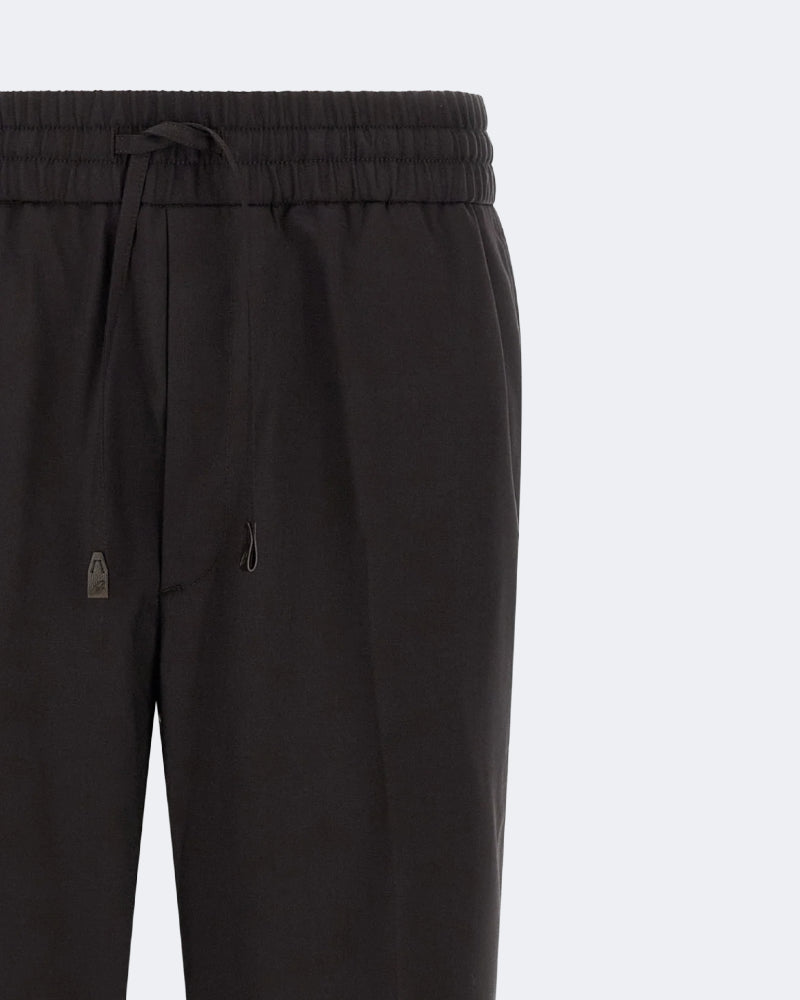 Brown Drawstring Wool Trouser