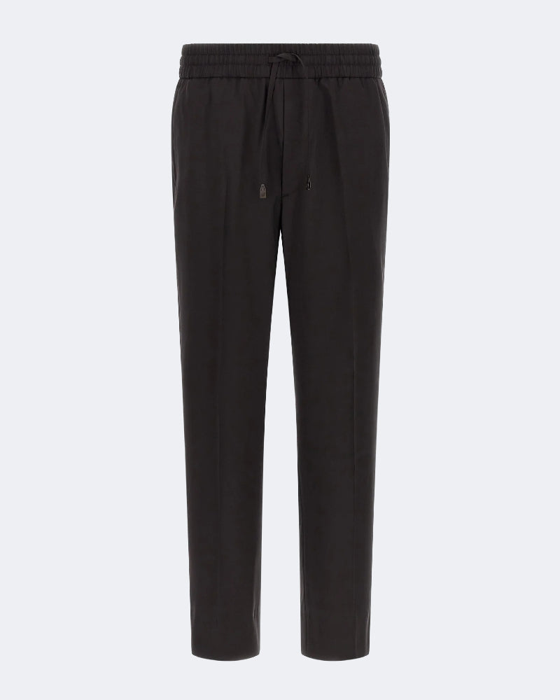 Brown Drawstring Wool Trouser