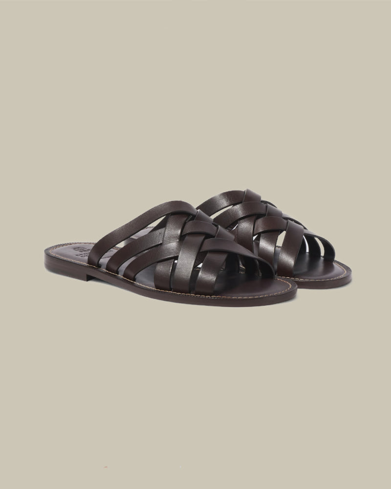 Dark Brown Leather Sandal