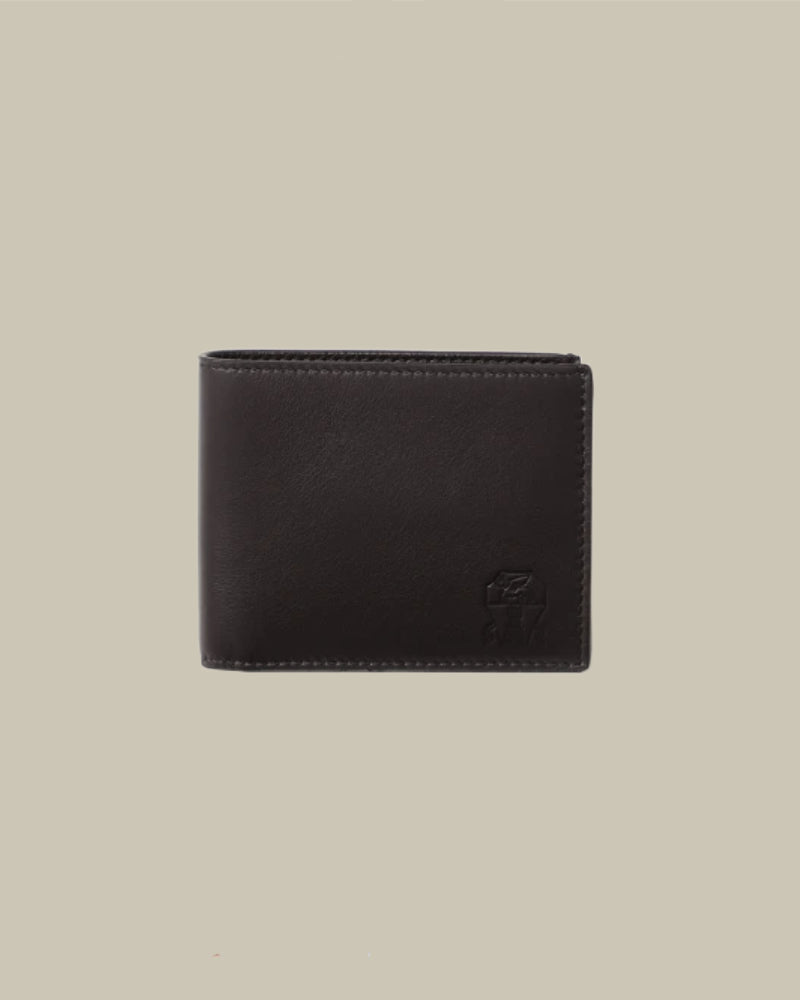 Brown Smooth Calfskin Leather Bifold Wallet