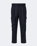 Navy Virgin Wool Flannel Cargo Trouser