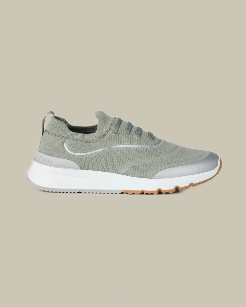 Sage Green Techno Cotton Knit Runner
