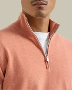 Apricot Half Zip Cashmere Sweater