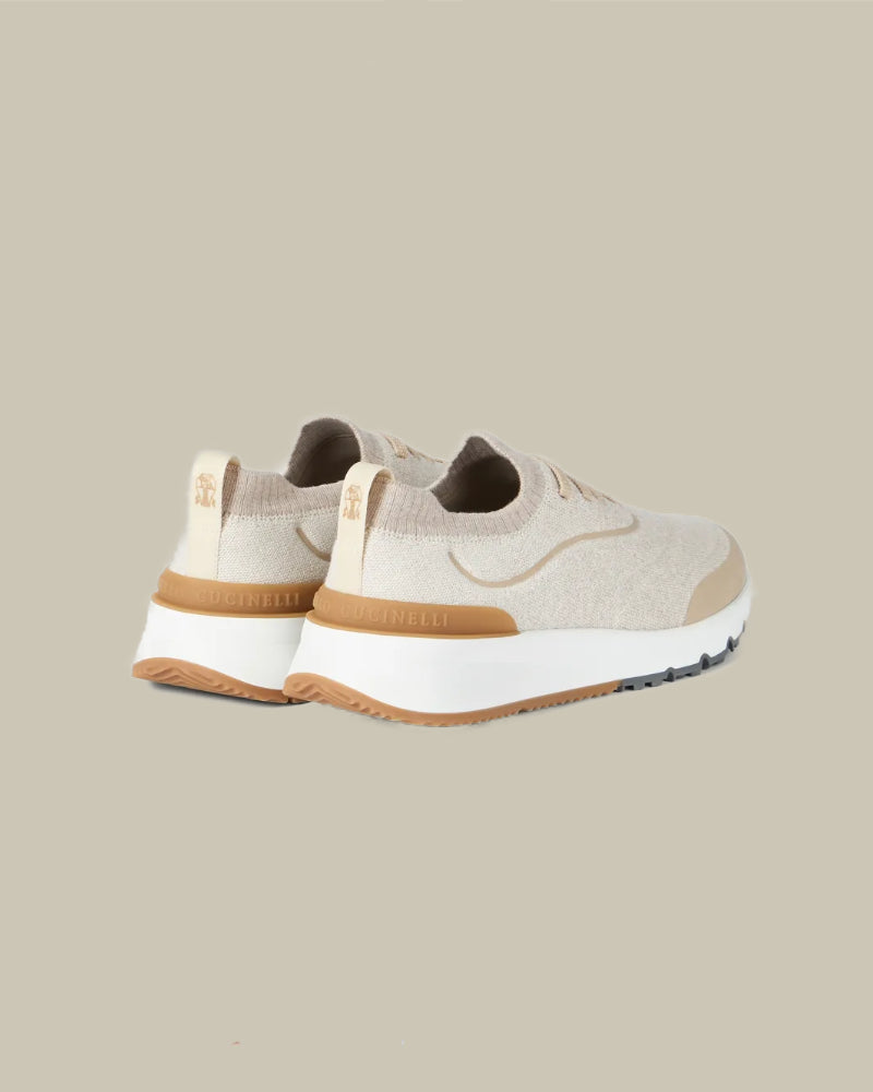 Beige Techno Cotton Knit Runner