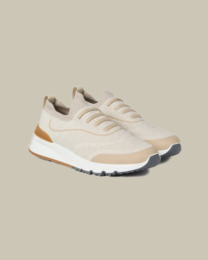 Beige Techno Cotton Knit Runner