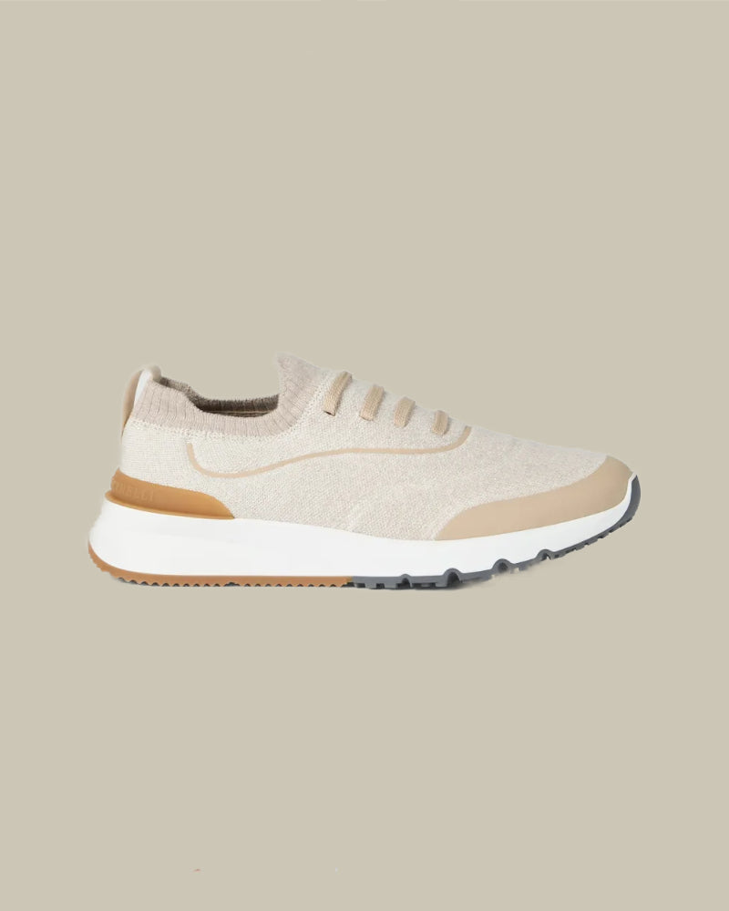Beige Techno Cotton Knit Runner