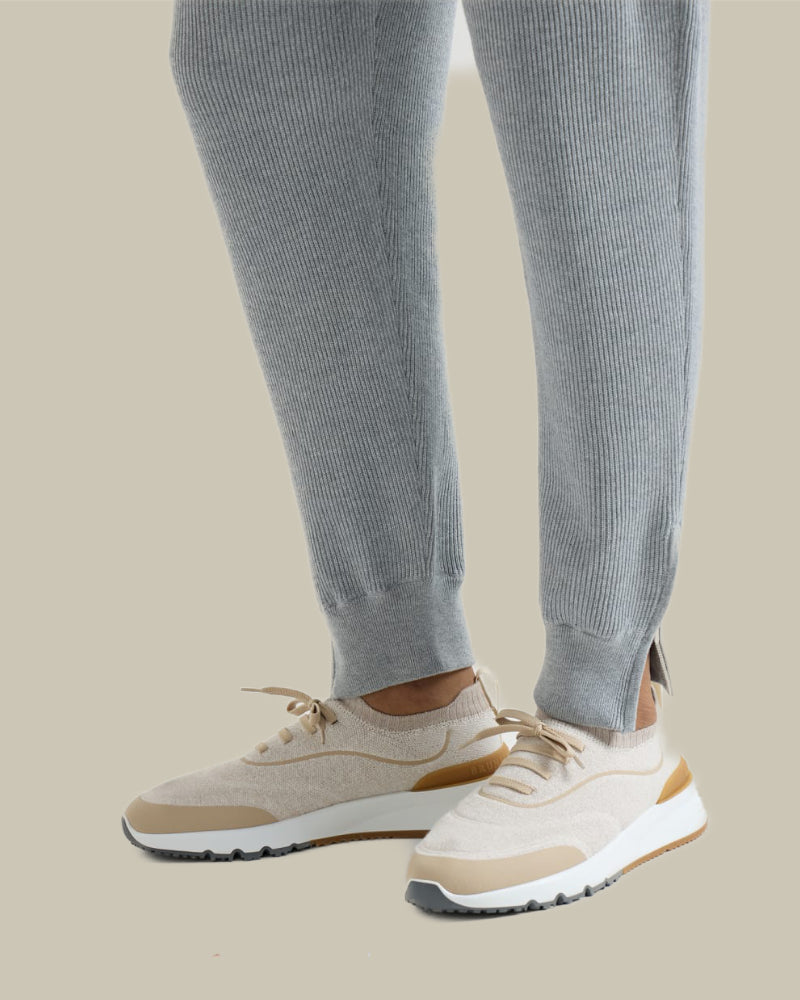 Beige Techno Cotton Knit Runner