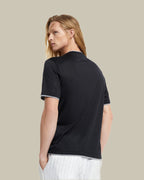 Black Tipping Cotton T Shirt
