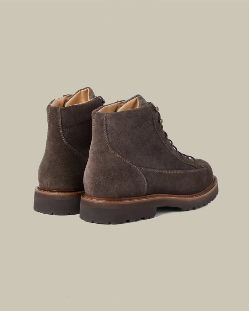 Waxed Suede Urban Outdoor Boots with Silk, Wool and Cashmere Insert
