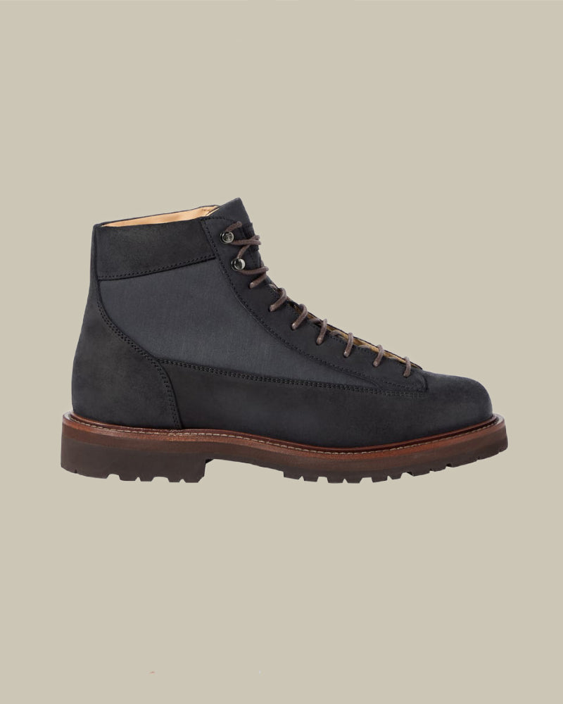 Navy Blue Suede & Techno Fabric Urban Outdoor Boots