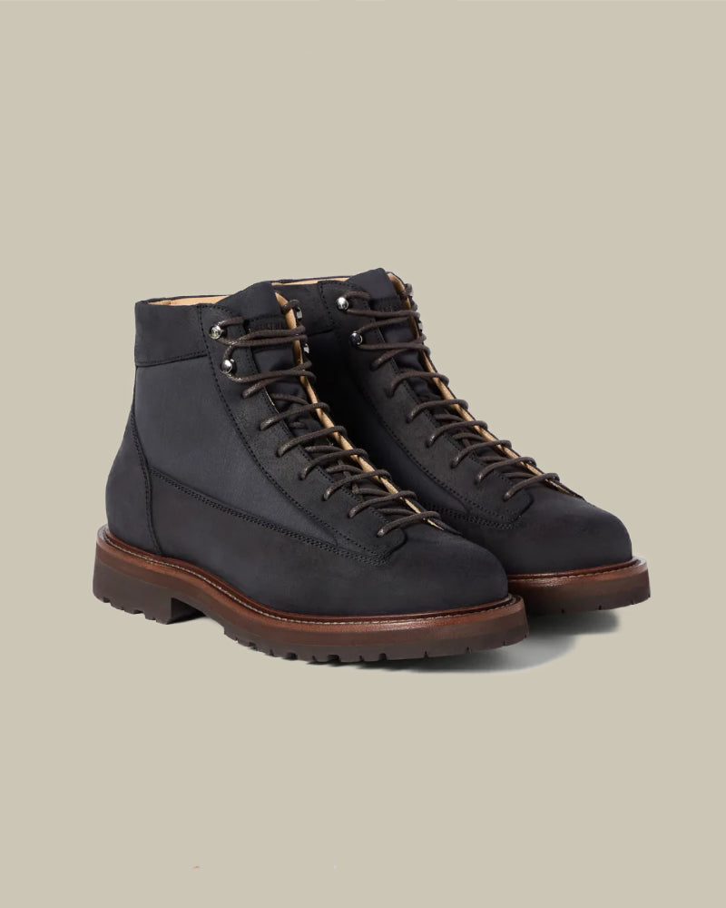Navy Blue Suede & Techno Fabric Urban Outdoor Boots