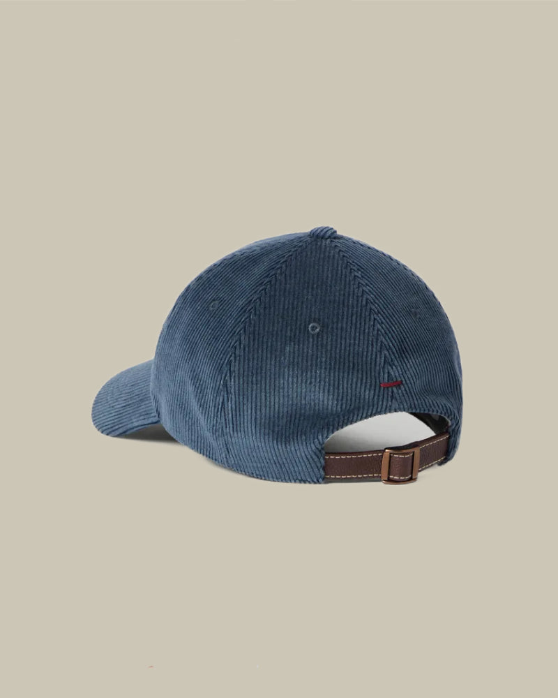 Blue Cotton & Cashmere Corduroy Baseball Cap