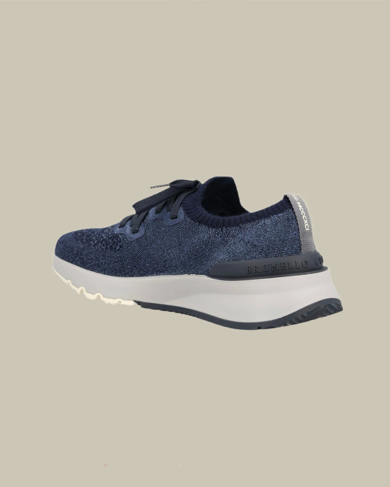 Denim Navy Cotton Chiné Knit Runners