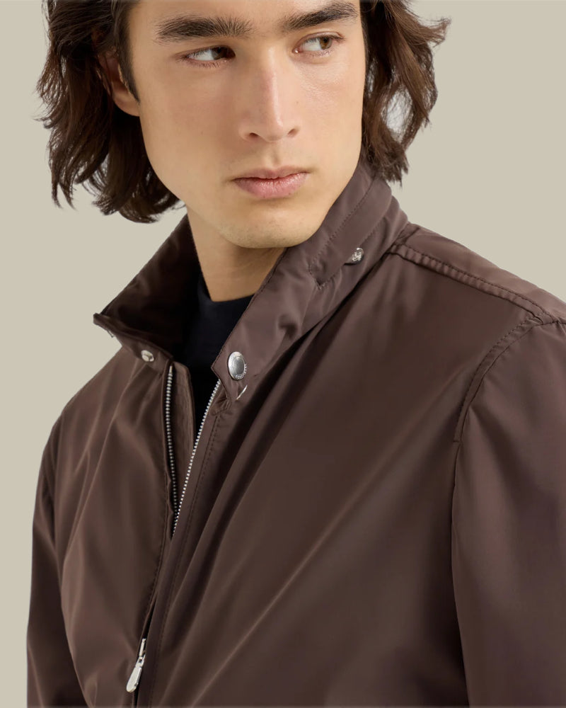 Brown Technical Funnel Neck Blouson