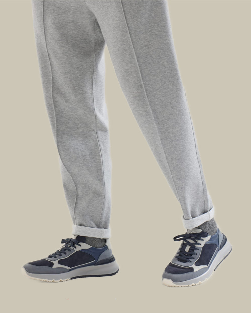 Light Grey & Navy Nubuck Suede Runners