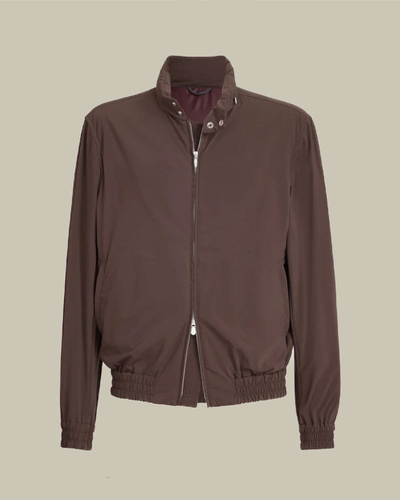 Brown Technical Funnel Neck Blouson